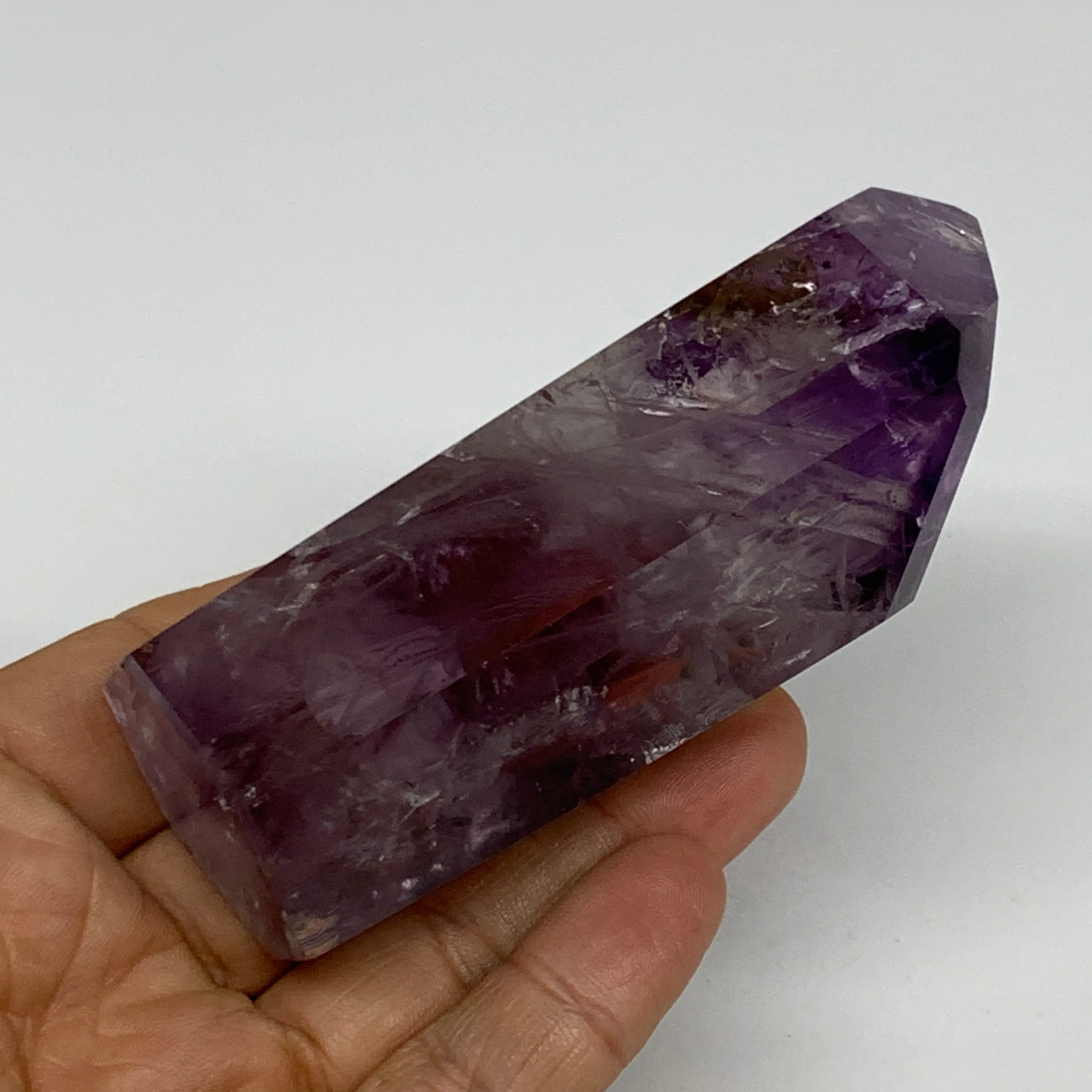 204.6g, 3.9"x1.6"x1.3", Natural Amethyst Tower Point Obelisk @Brazil, B32324