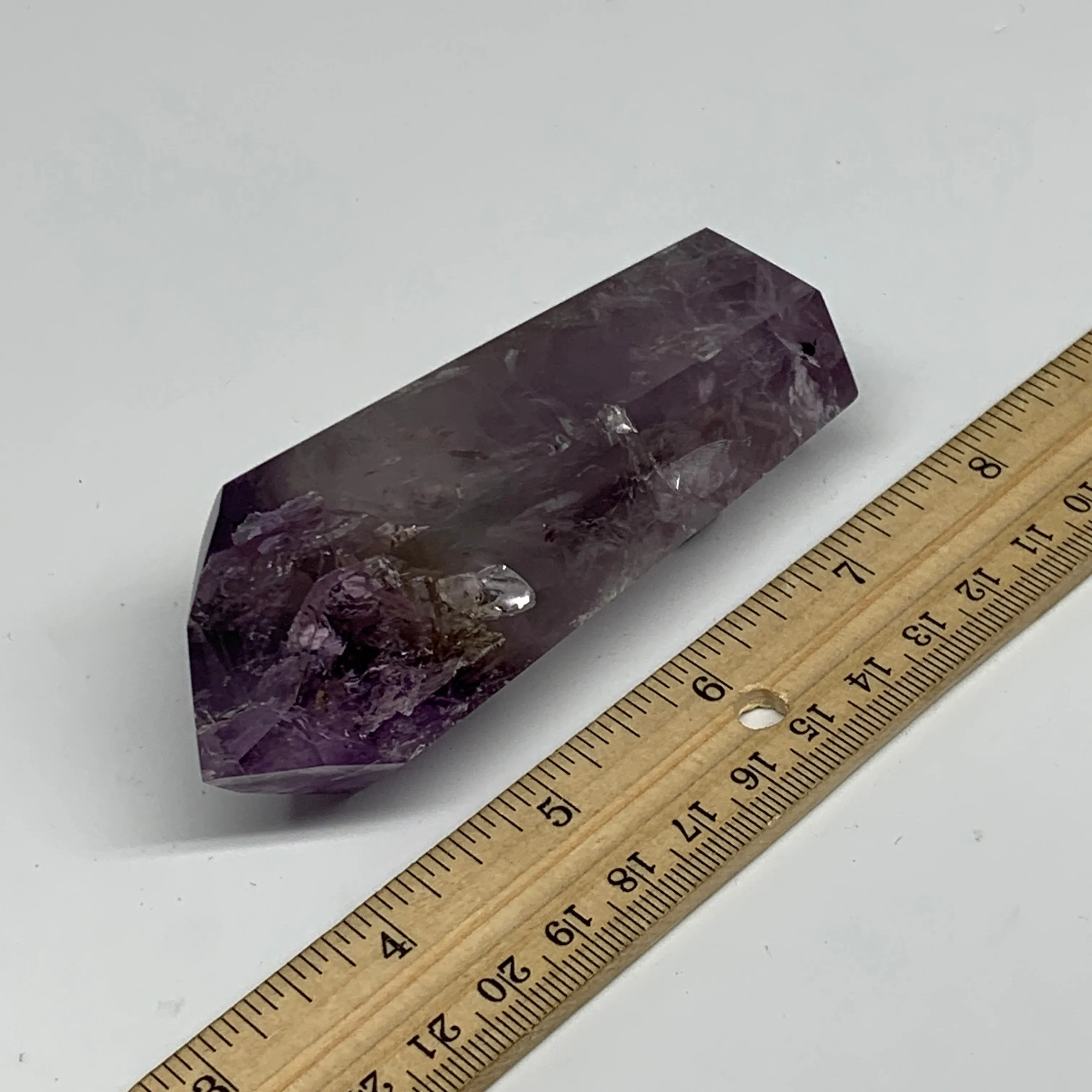 204.6g, 3.9"x1.6"x1.3", Natural Amethyst Tower Point Obelisk @Brazil, B32324