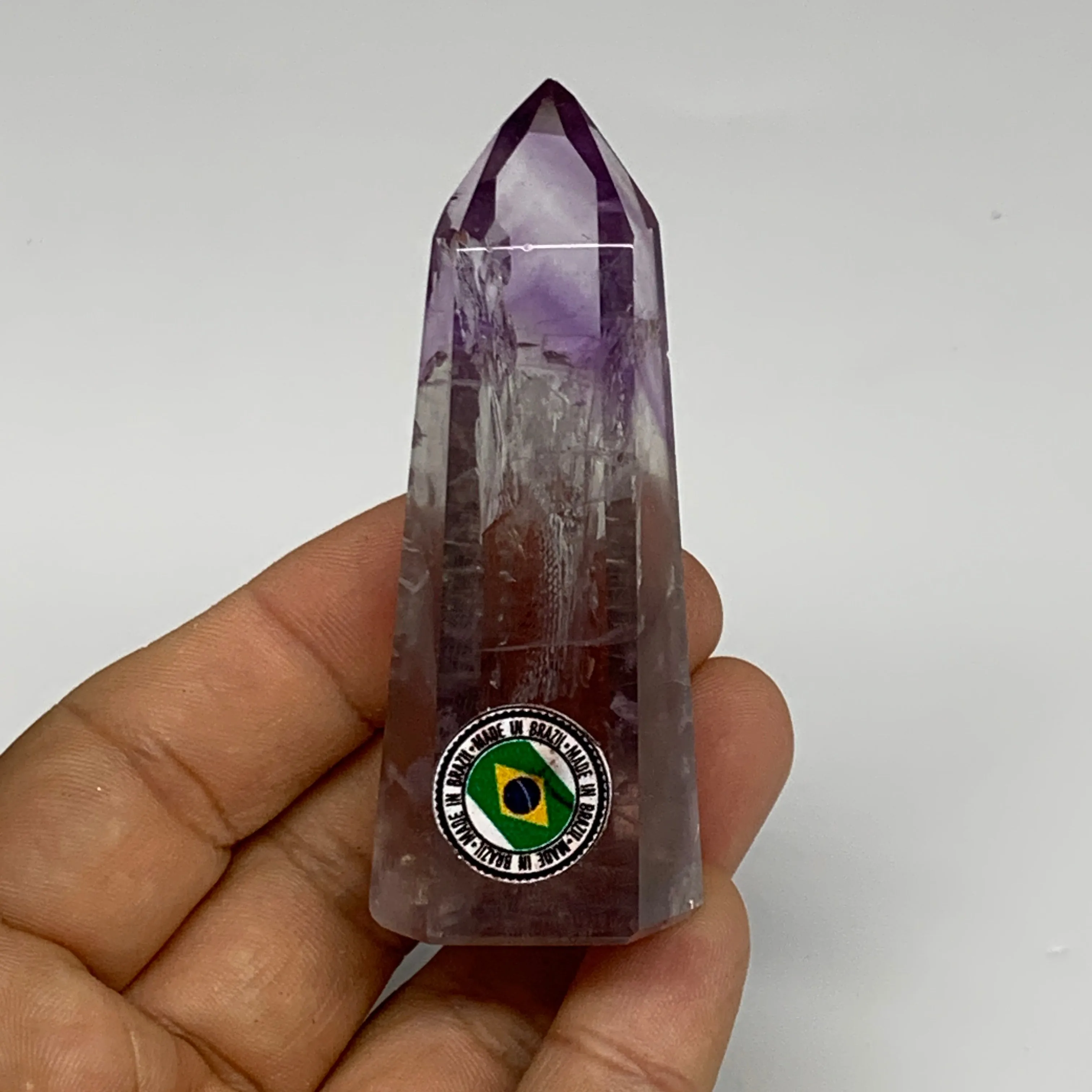 58.2g, 2.8"x1.1"x0.9", Natural Amethyst Tower Point Obelisk @Brazil, B32307