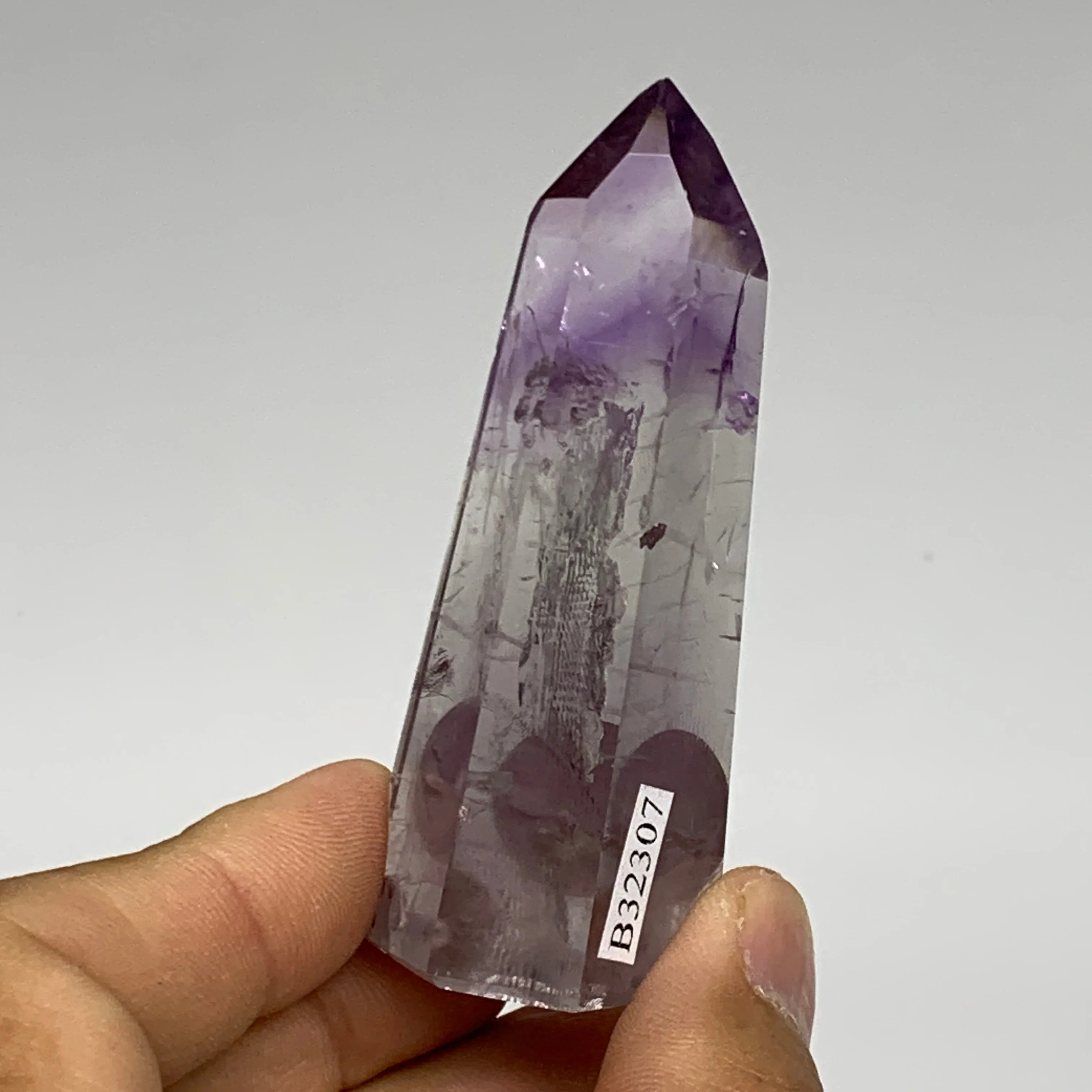 58.2g, 2.8"x1.1"x0.9", Natural Amethyst Tower Point Obelisk @Brazil, B32307