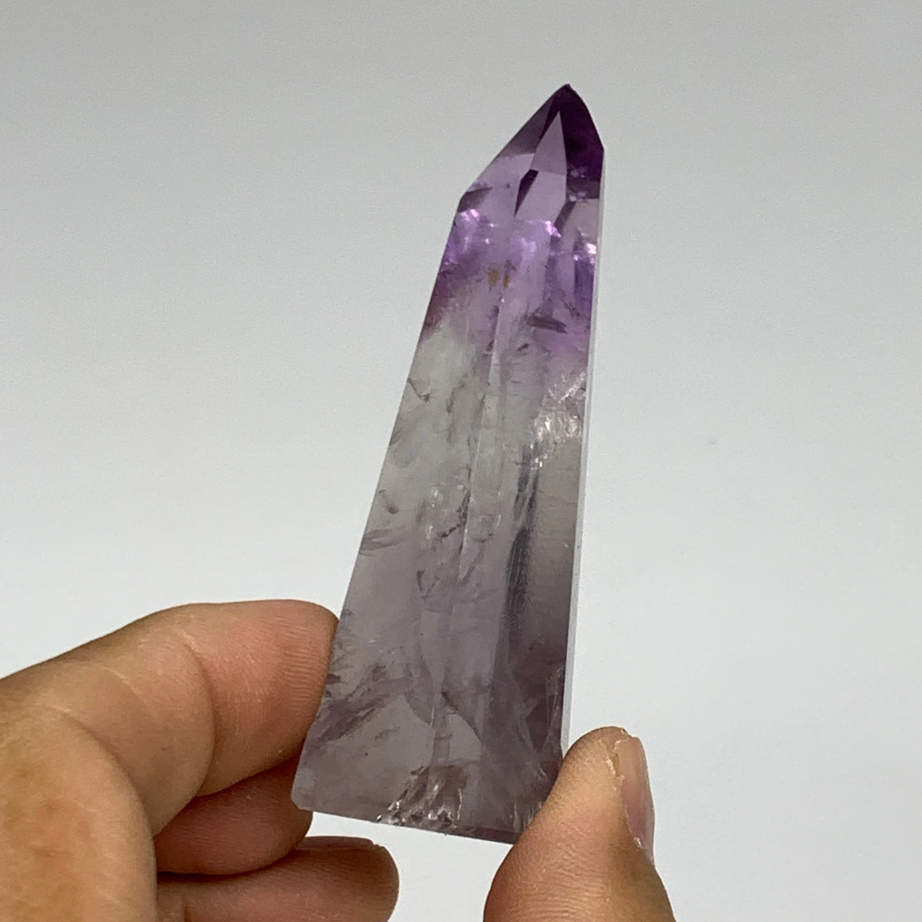 58.2g, 2.8"x1.1"x0.9", Natural Amethyst Tower Point Obelisk @Brazil, B32307