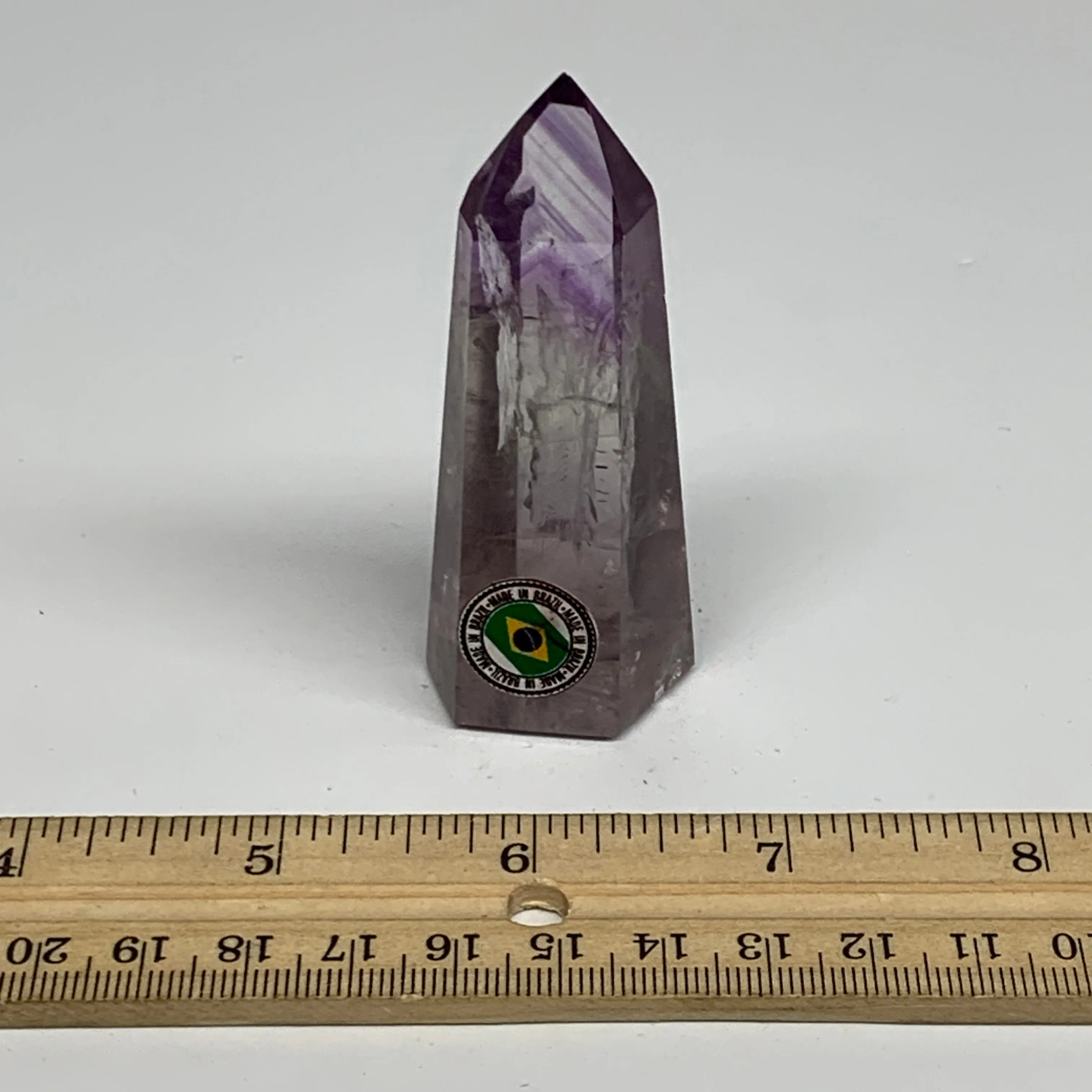 58.2g, 2.8"x1.1"x0.9", Natural Amethyst Tower Point Obelisk @Brazil, B32307