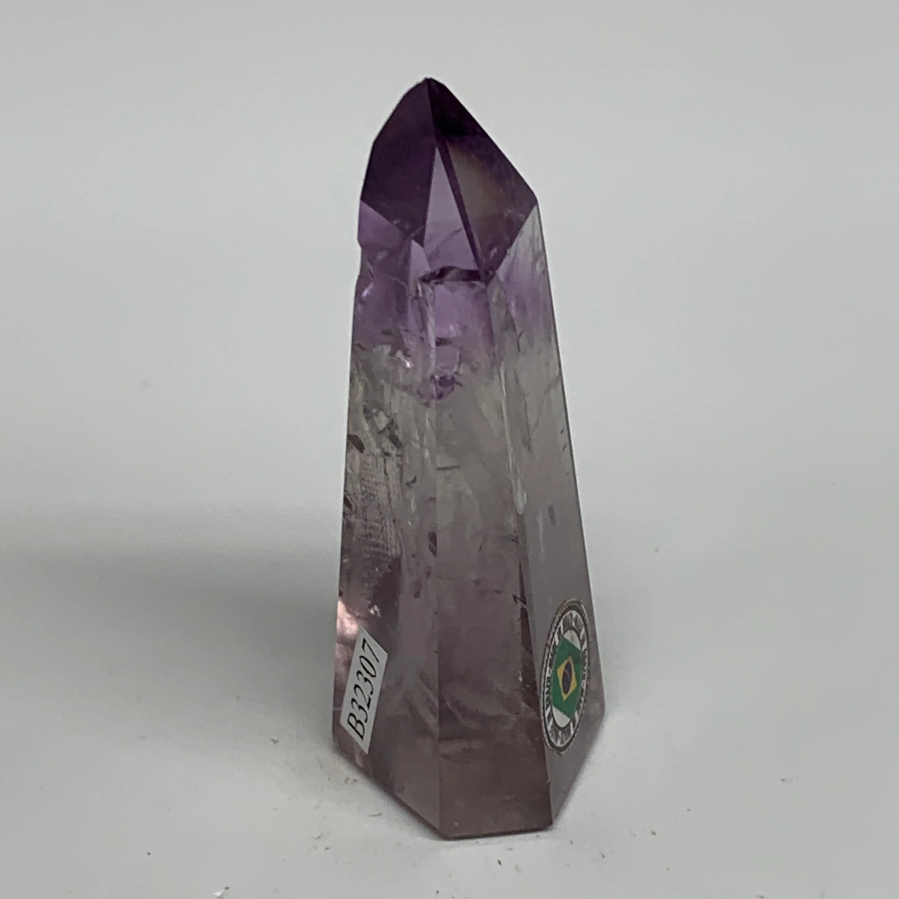 58.2g, 2.8"x1.1"x0.9", Natural Amethyst Tower Point Obelisk @Brazil, B32307