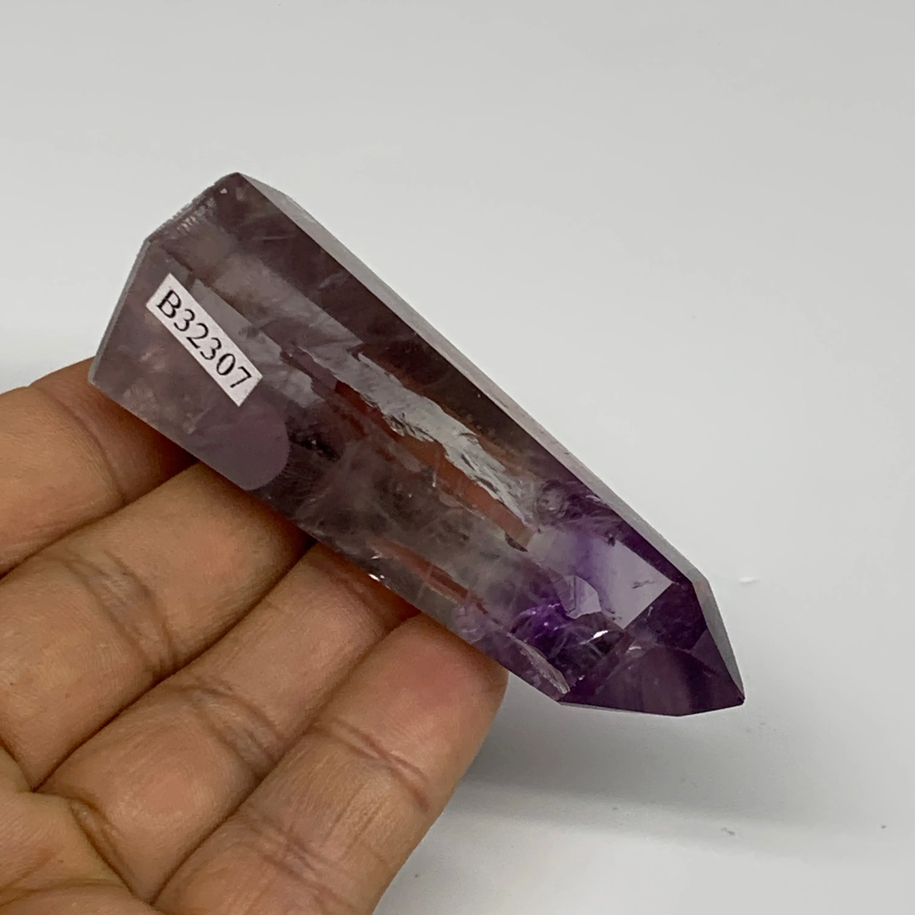 58.2g, 2.8"x1.1"x0.9", Natural Amethyst Tower Point Obelisk @Brazil, B32307