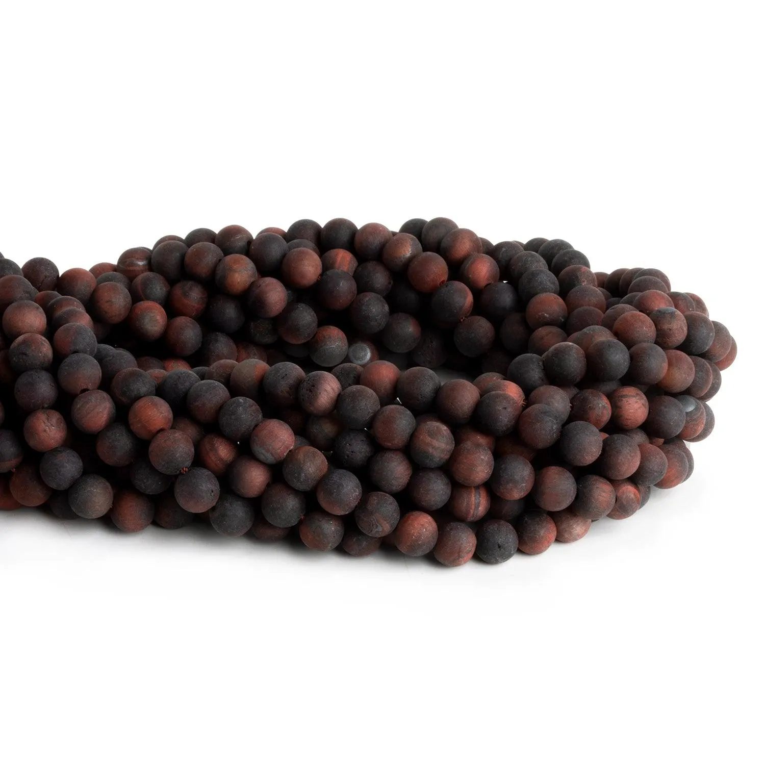 6mm Matte Red Tiger's Eye Plain Rounds 15 inch 60 beads