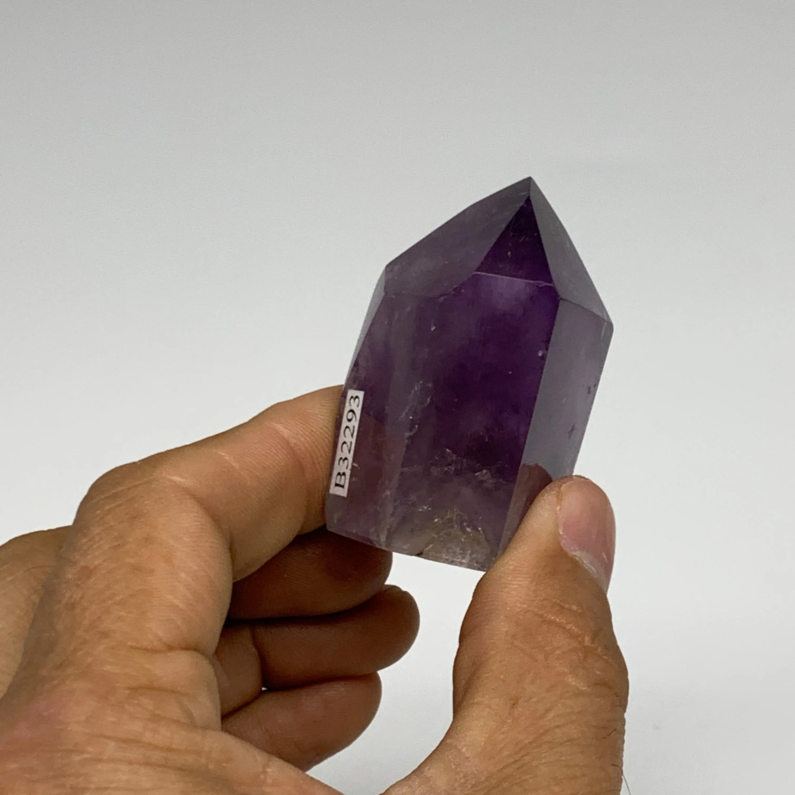 72g, 1.9"x1.3"x1.2", Natural Amethyst Tower Point Obelisk @Brazil, B32293