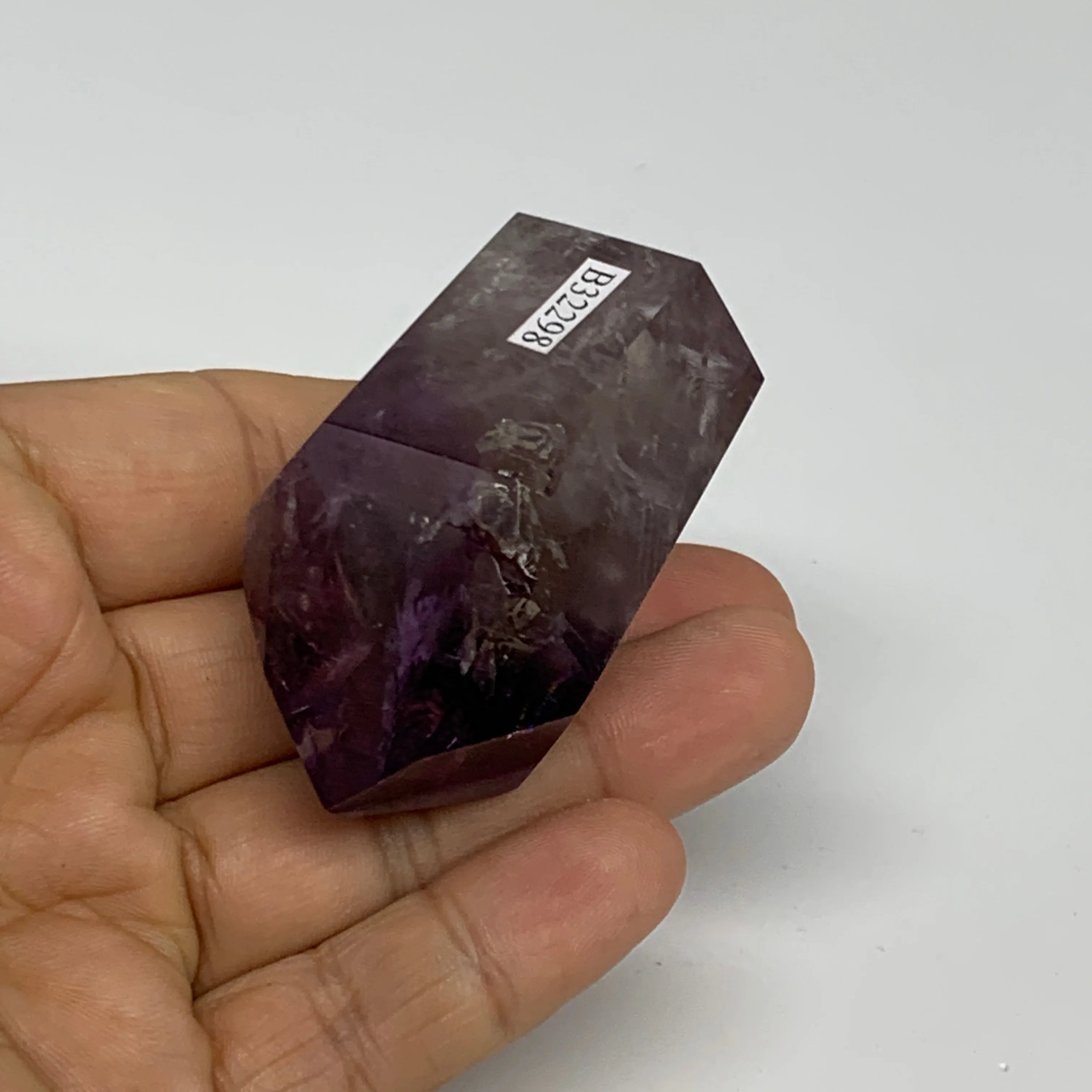 77.3g, 2.2"x1.3"x1", Natural Amethyst Tower Point Obelisk @Brazil, B32298