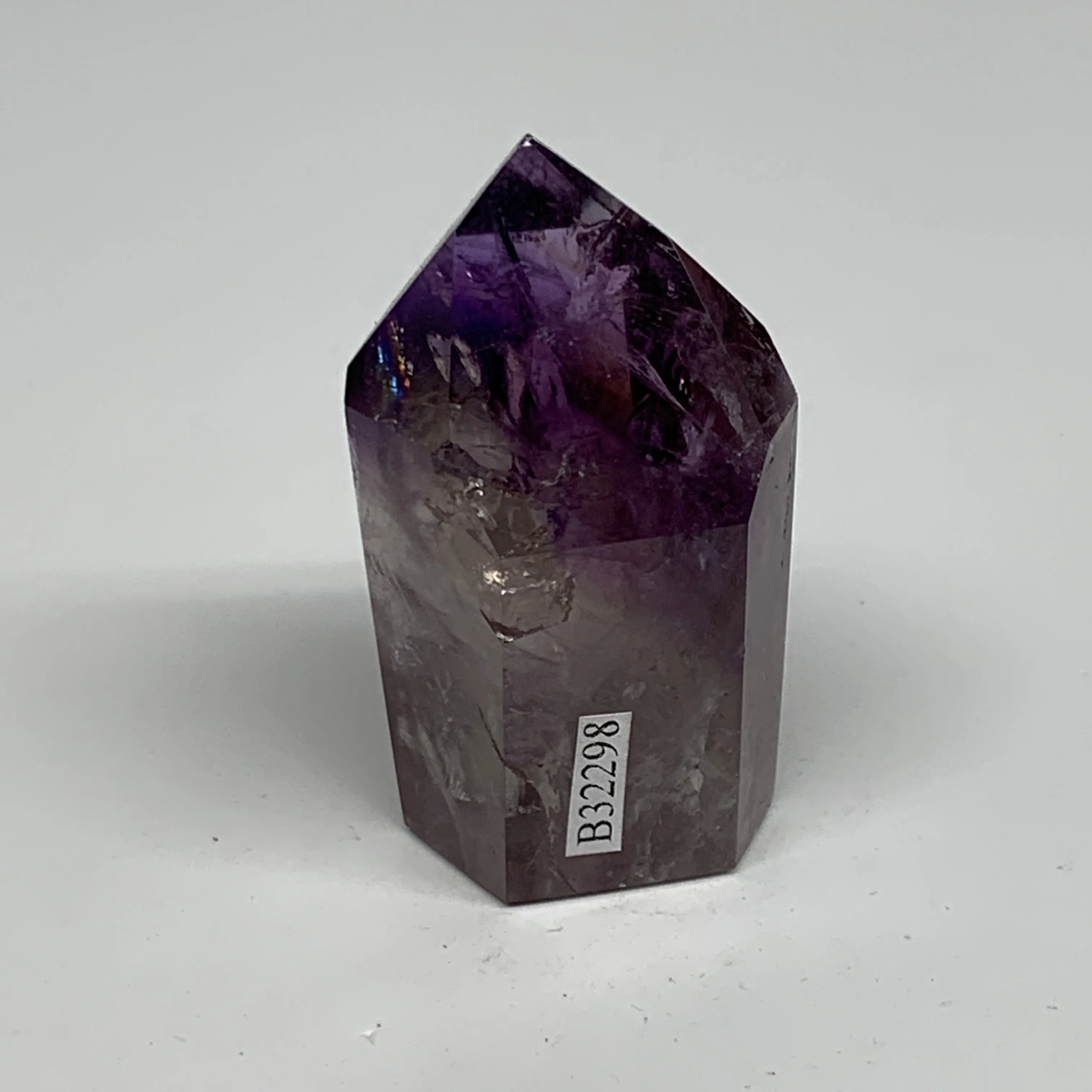 77.3g, 2.2"x1.3"x1", Natural Amethyst Tower Point Obelisk @Brazil, B32298