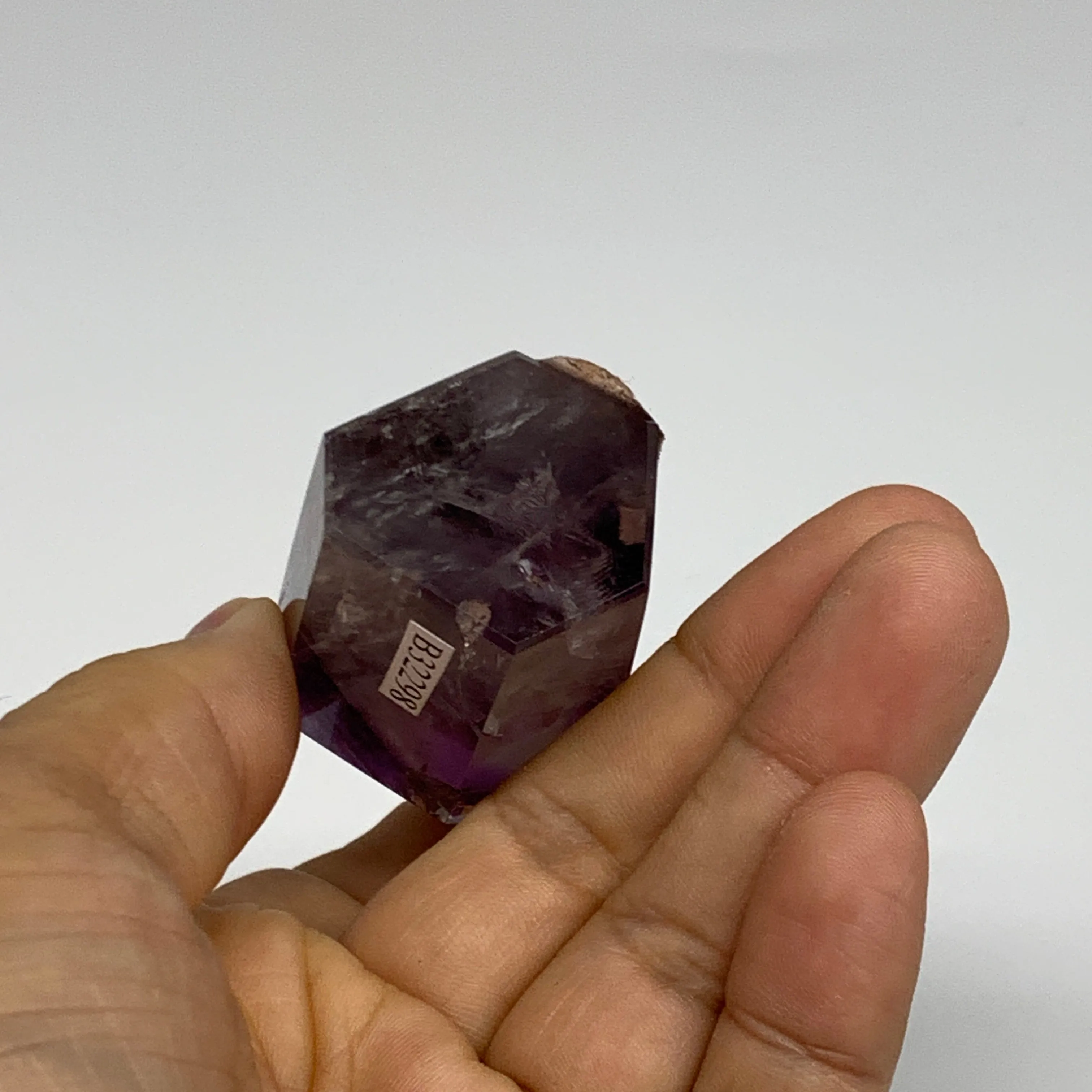77.3g, 2.2"x1.3"x1", Natural Amethyst Tower Point Obelisk @Brazil, B32298