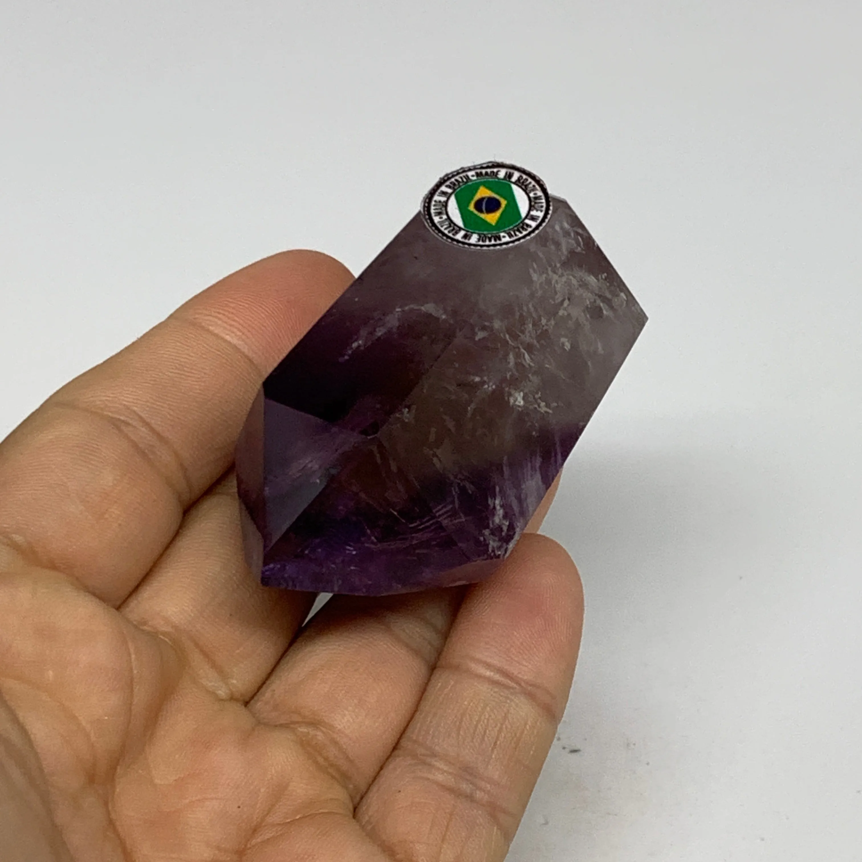 77.3g, 2.2"x1.3"x1", Natural Amethyst Tower Point Obelisk @Brazil, B32298