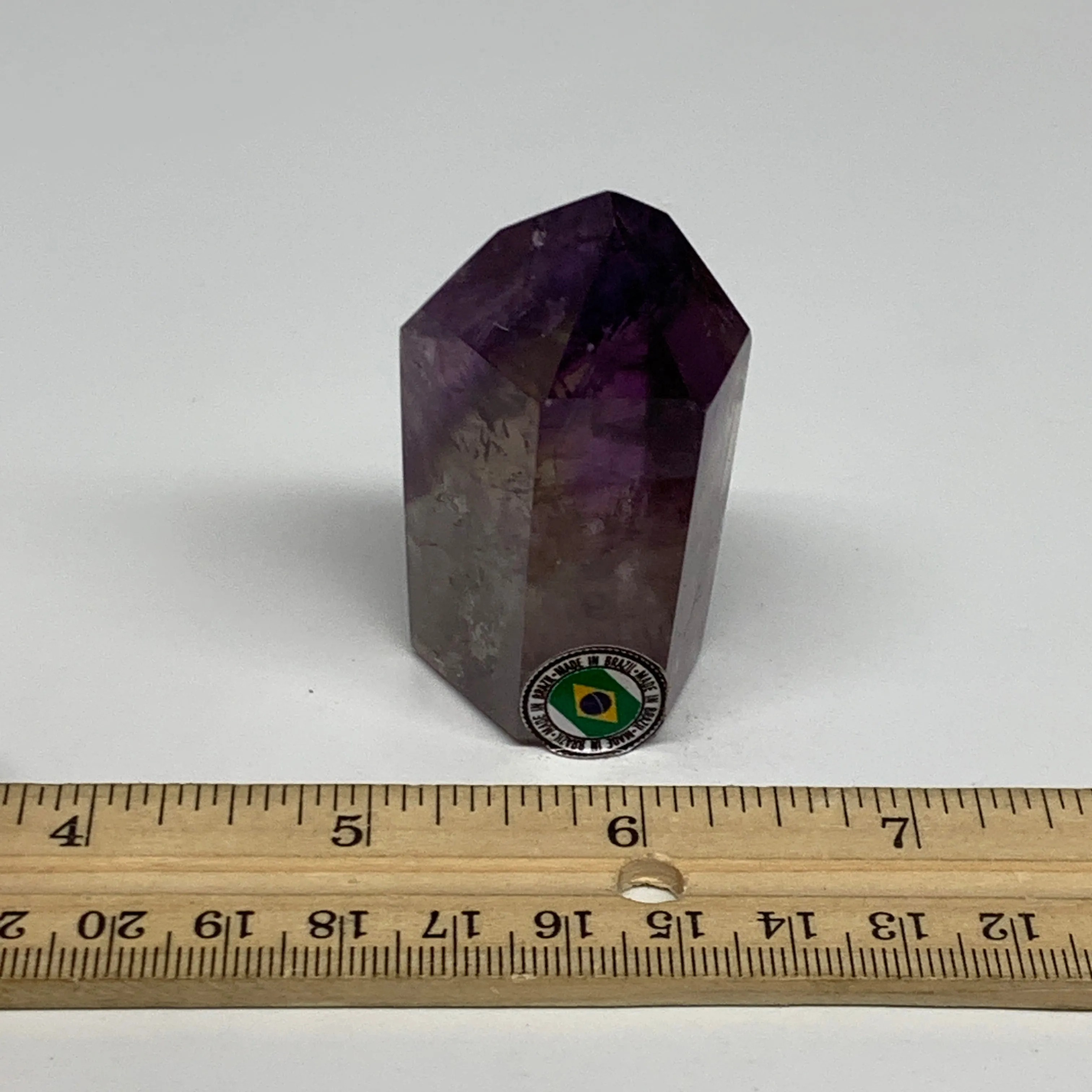 77.3g, 2.2"x1.3"x1", Natural Amethyst Tower Point Obelisk @Brazil, B32298