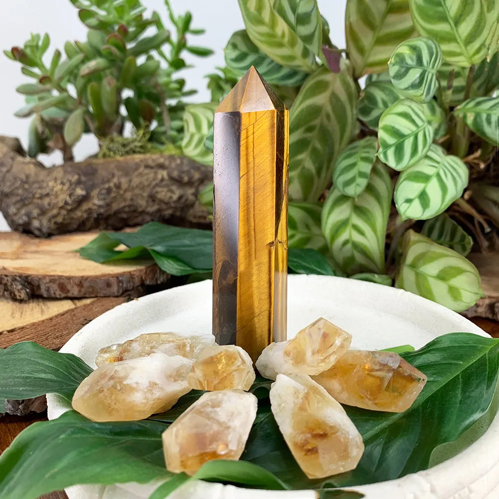 8-Piece Tiger's Eye   Citrine Set