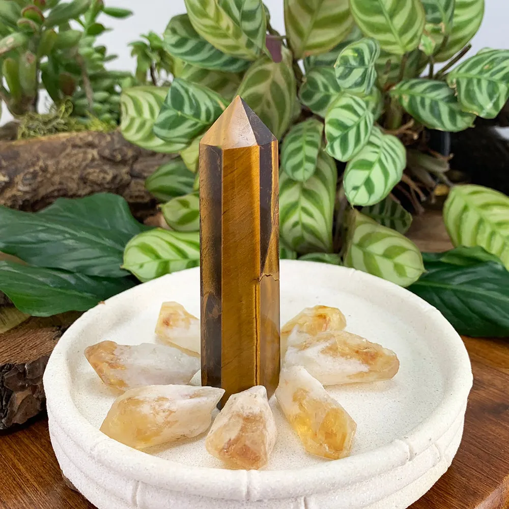 8-Piece Tiger's Eye   Citrine Set