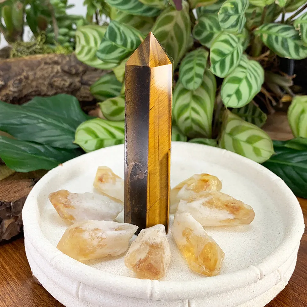 8-Piece Tiger's Eye   Citrine Set