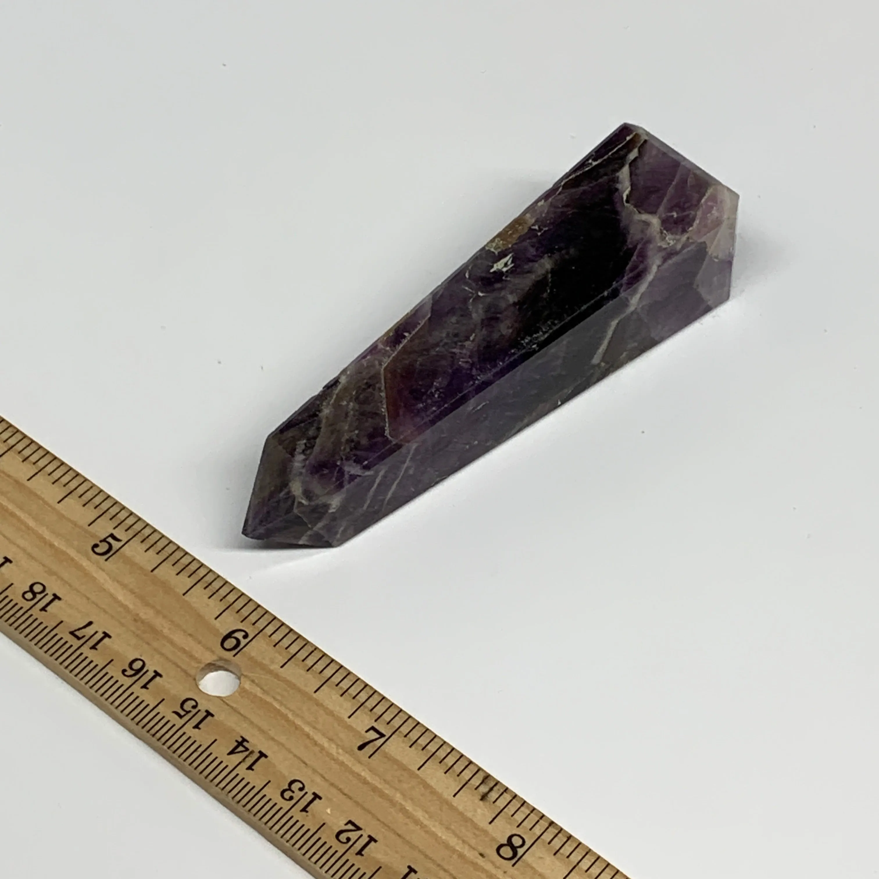 83.8g, 3.6"x0.9"x1", Natural Amethyst Tower Point Obelisk @Brazil, B31266