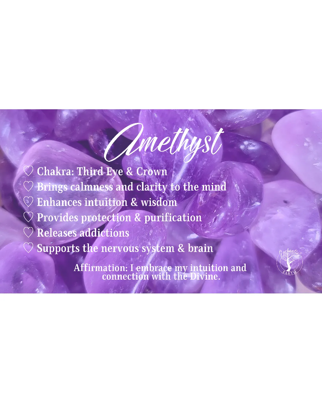 Amethyst Divine Love Heart Bracelet for Clarity, Intuition and Protection