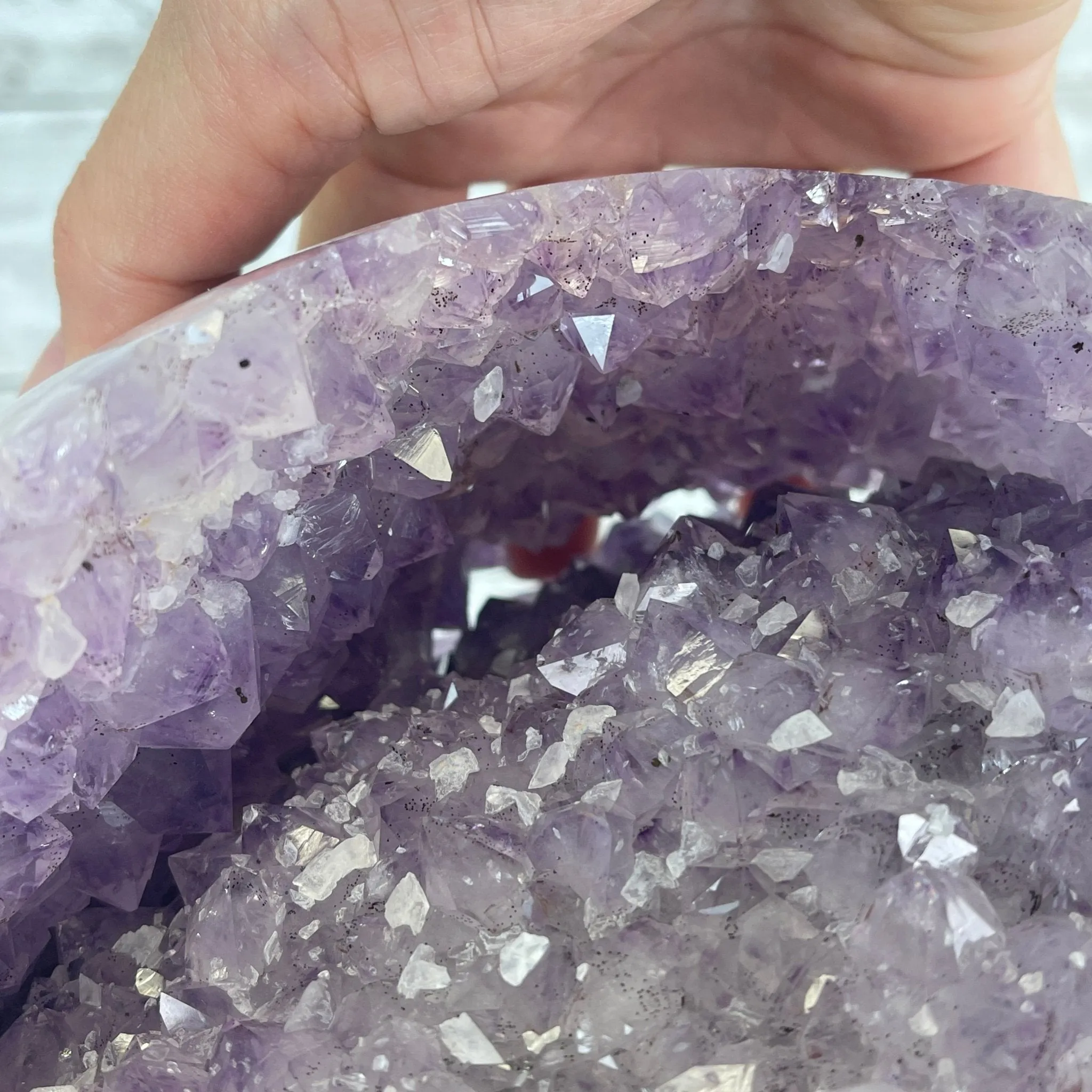 Amethyst Sphere on a Metal Base 33.5 lbs & 15" Tall Model #5630-0001 by Brazil Gems