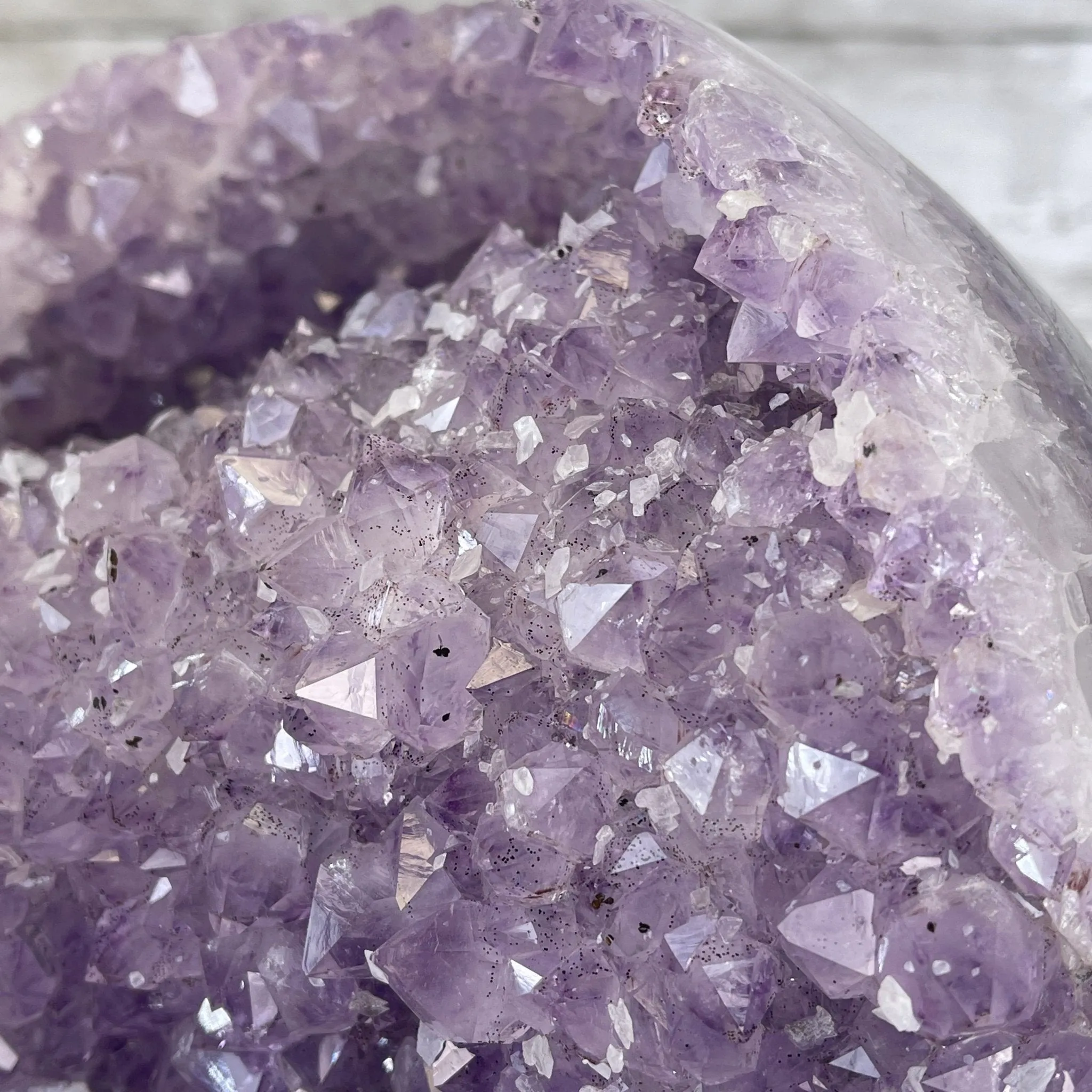 Amethyst Sphere on a Metal Base 33.5 lbs & 15" Tall Model #5630-0001 by Brazil Gems