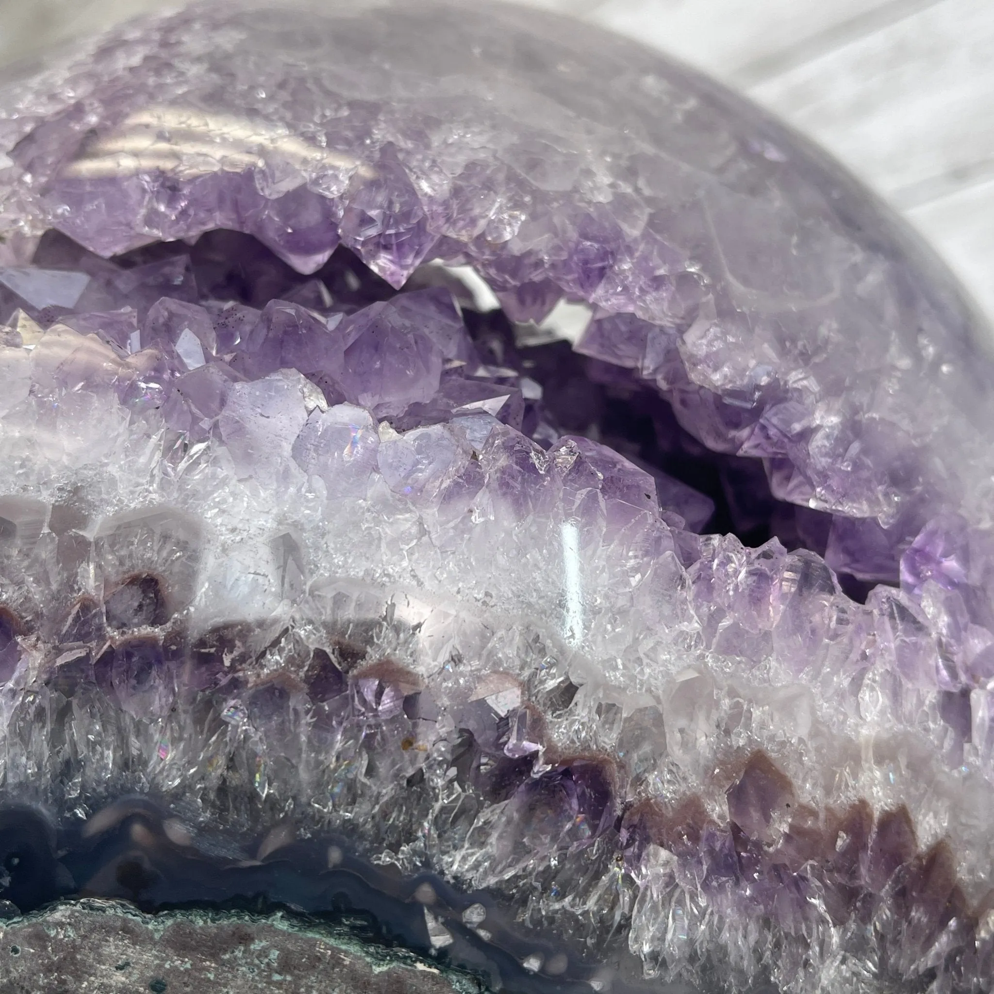 Amethyst Sphere on a Metal Base 33.5 lbs & 15" Tall Model #5630-0001 by Brazil Gems