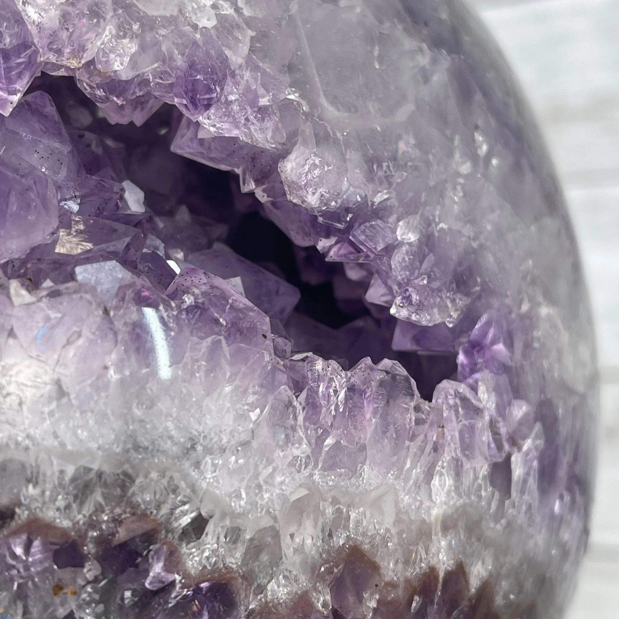 Amethyst Sphere on a Metal Base 33.5 lbs & 15" Tall Model #5630-0001 by Brazil Gems
