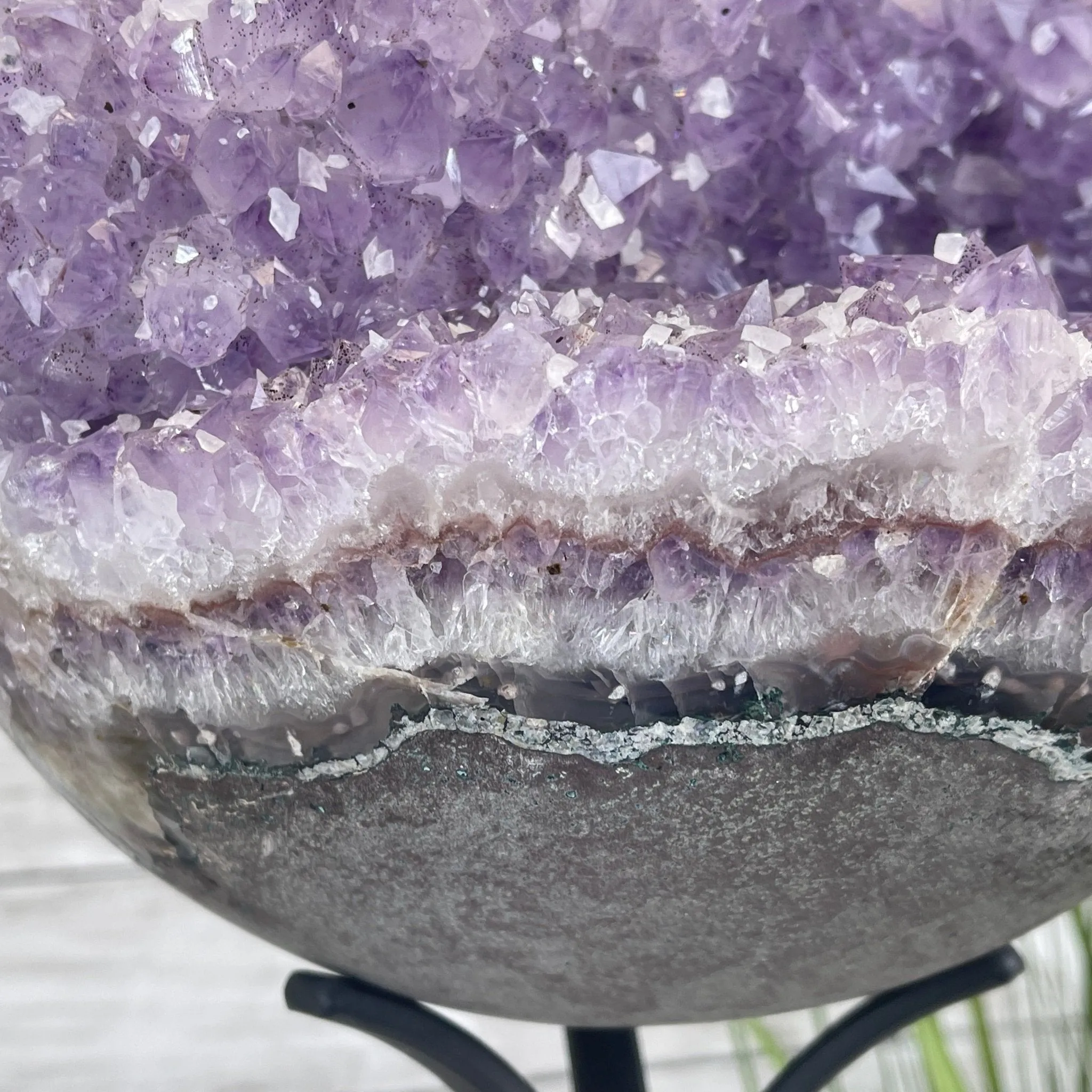 Amethyst Sphere on a Metal Base 33.5 lbs & 15" Tall Model #5630-0001 by Brazil Gems