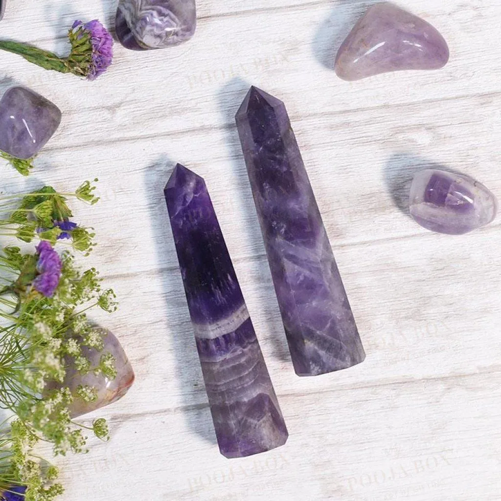 Amethyst Tower/Pencil (Set of 2) | Spirituality & Protection