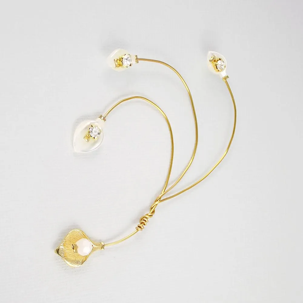 Azami Mother of Pearl Lily Bridal Ear Crawler