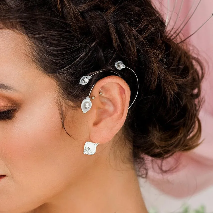 Azami Mother of Pearl Lily Bridal Ear Crawler