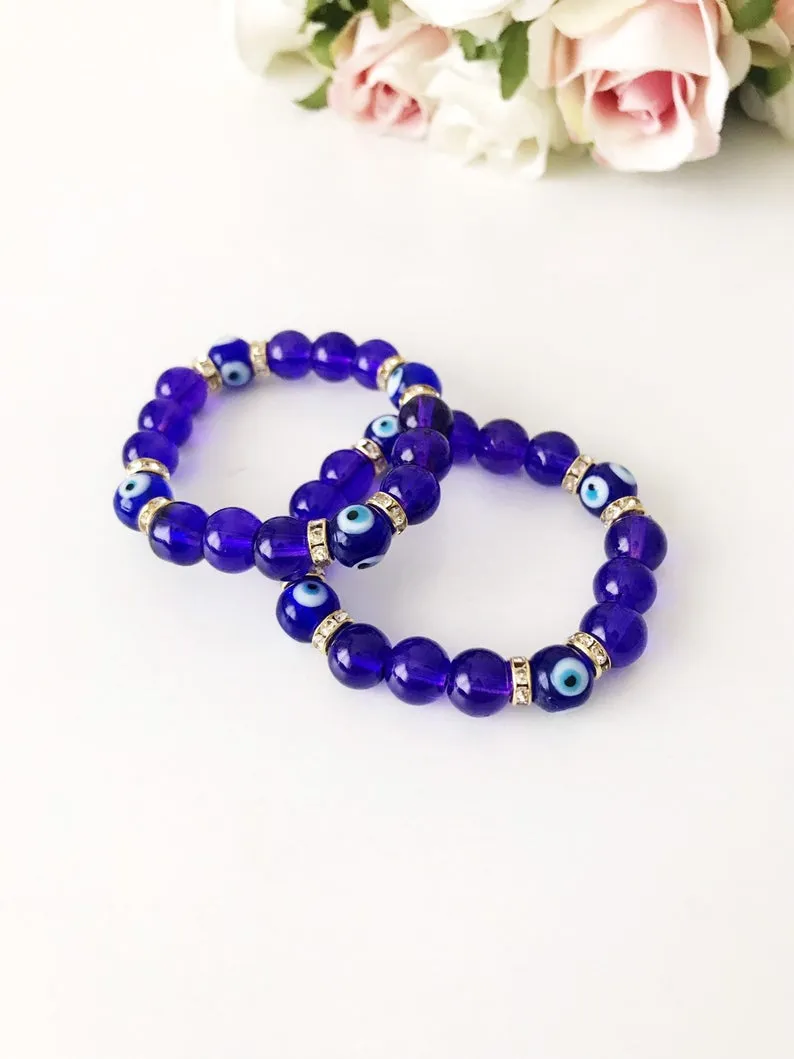 Baby Evil Eye Bracelet, Baby Protection Bracelet, Glass Beads