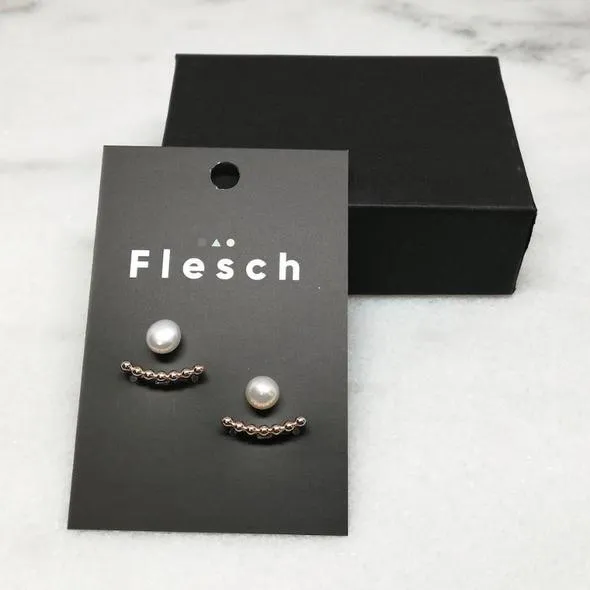 Beaded Wire & Pearl Ear Jackets