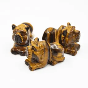 Beads for Less - Tiger's Eye Stone Animal Figurine – Natural Gemstone - Attract Good Luck & Positive Energy