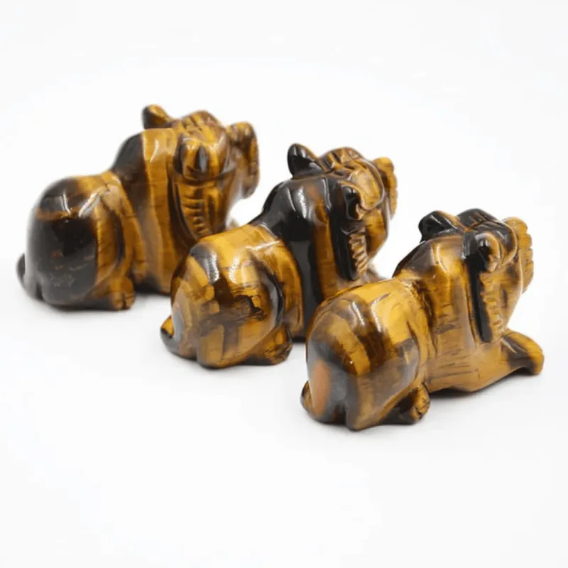 Beads for Less - Tiger's Eye Stone Animal Figurine – Natural Gemstone - Attract Good Luck & Positive Energy