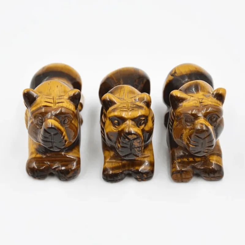 Beads for Less - Tiger's Eye Stone Animal Figurine – Natural Gemstone - Attract Good Luck & Positive Energy