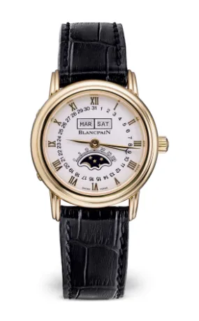 Blancpain Villeret Calendar Moonphase 18K Yellow Gold Lady's Watch