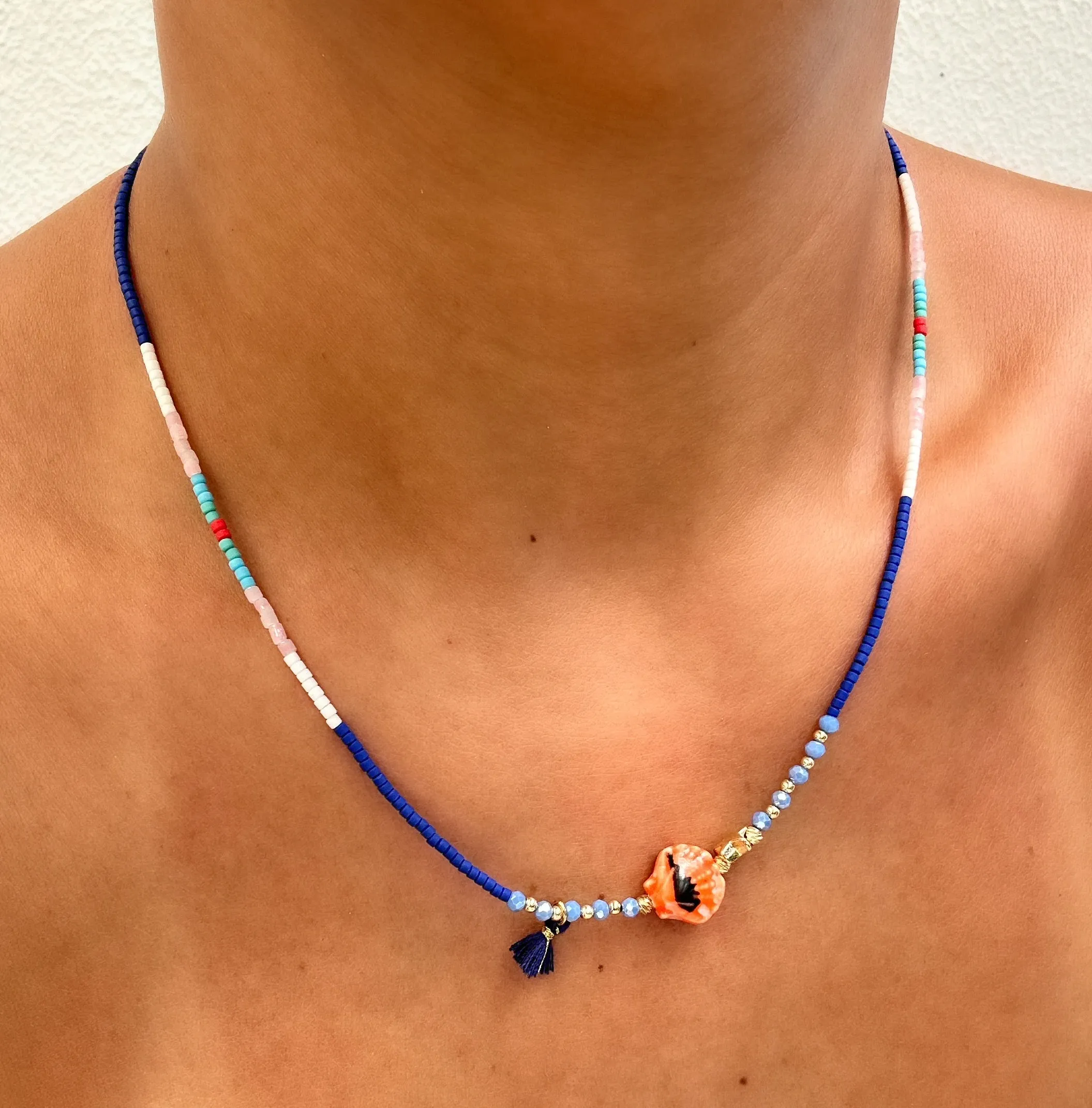 Blue Seashell Necklace