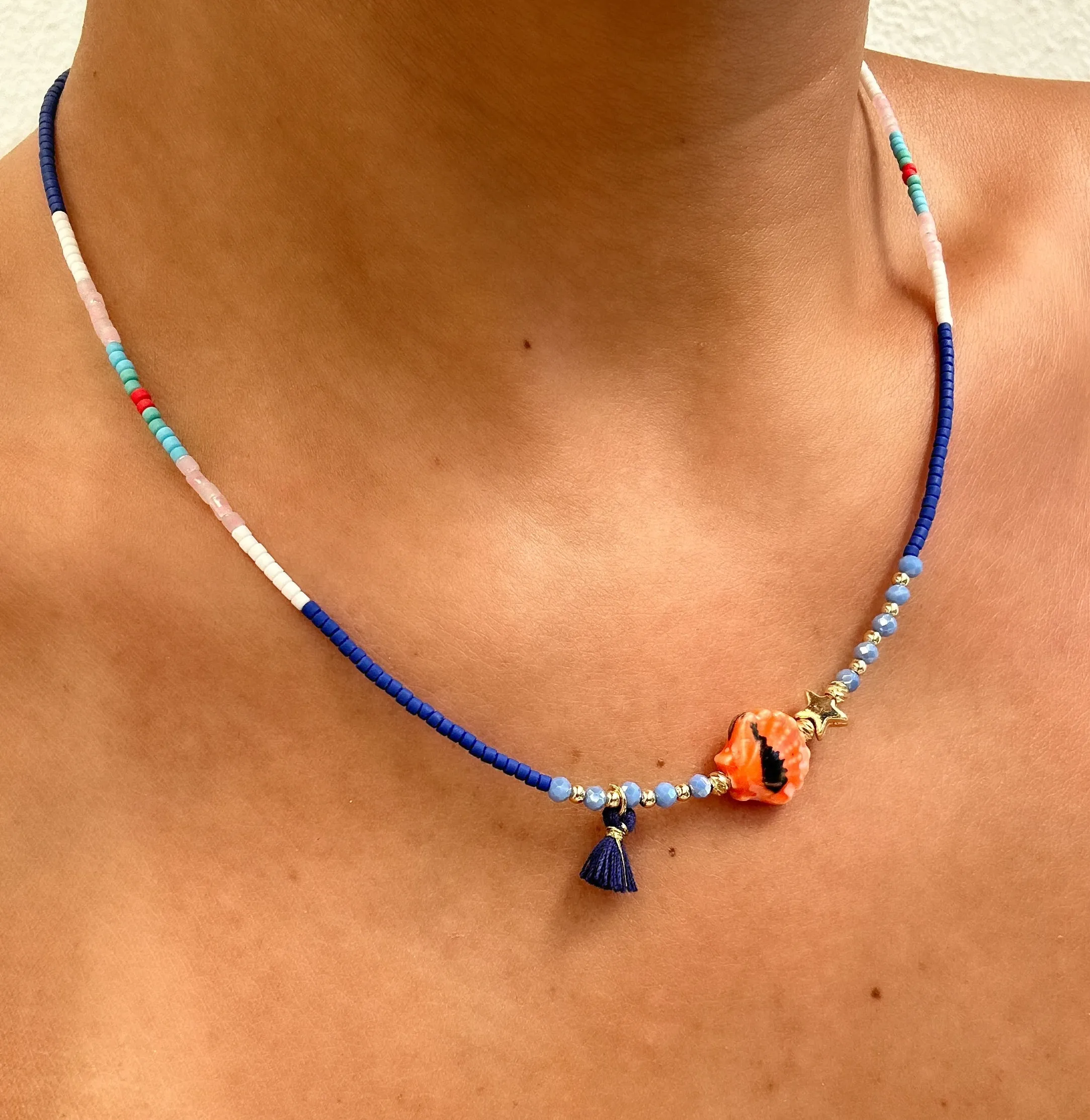 Blue Seashell Necklace