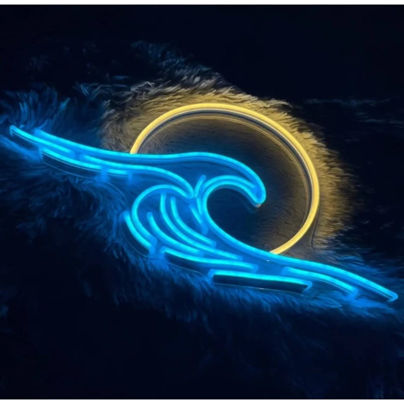 Bright Quality Blue Ocean Wave Sun LED Night Light Room Wall Decor