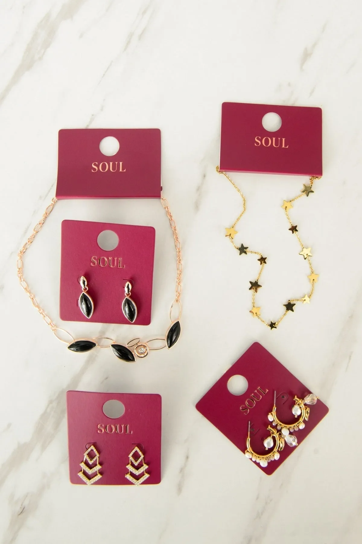 Burgundy Teardrop Beaded Gold Earrings