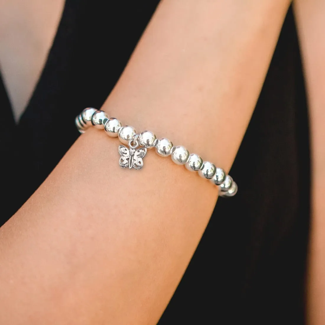 Butterfly Charm Petite Silver