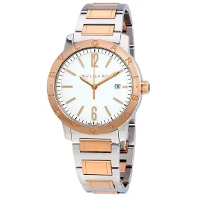 Bvlgari Bvlgari Off White Dial Stainless Steel & 18kt Pink Gold Automatic Men's Watch 102053