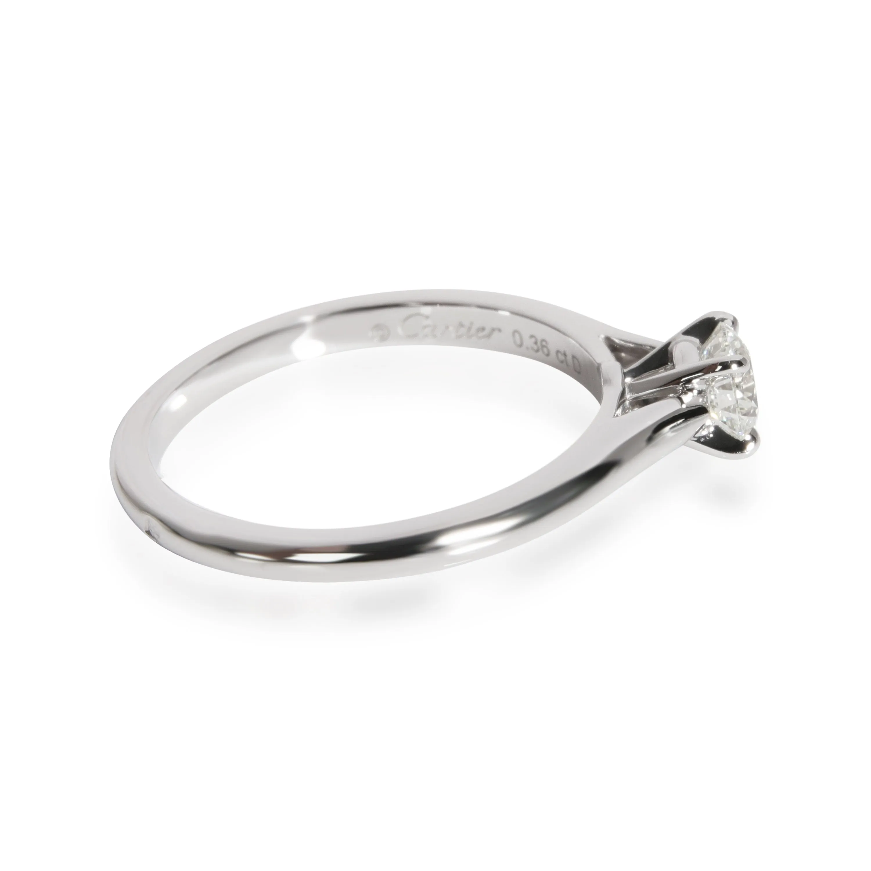 Cartier 1895 Diamond Solitaire Engagement Ring in Platinum H VVS1 0.36 CT.