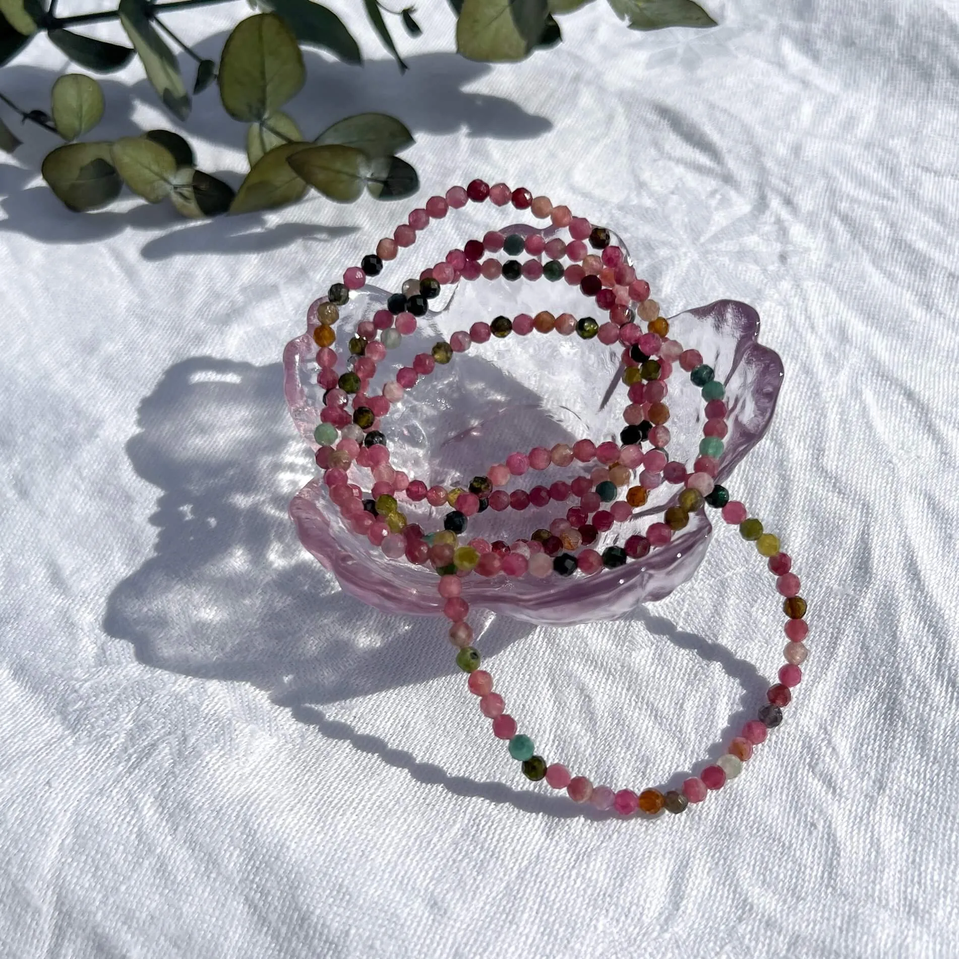Crystal Bead Bracelet - Mixed Tourmaline