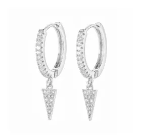 Crystal Spear Drop Silver