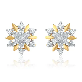 Cubic Zirconia Floral Stud Earrings