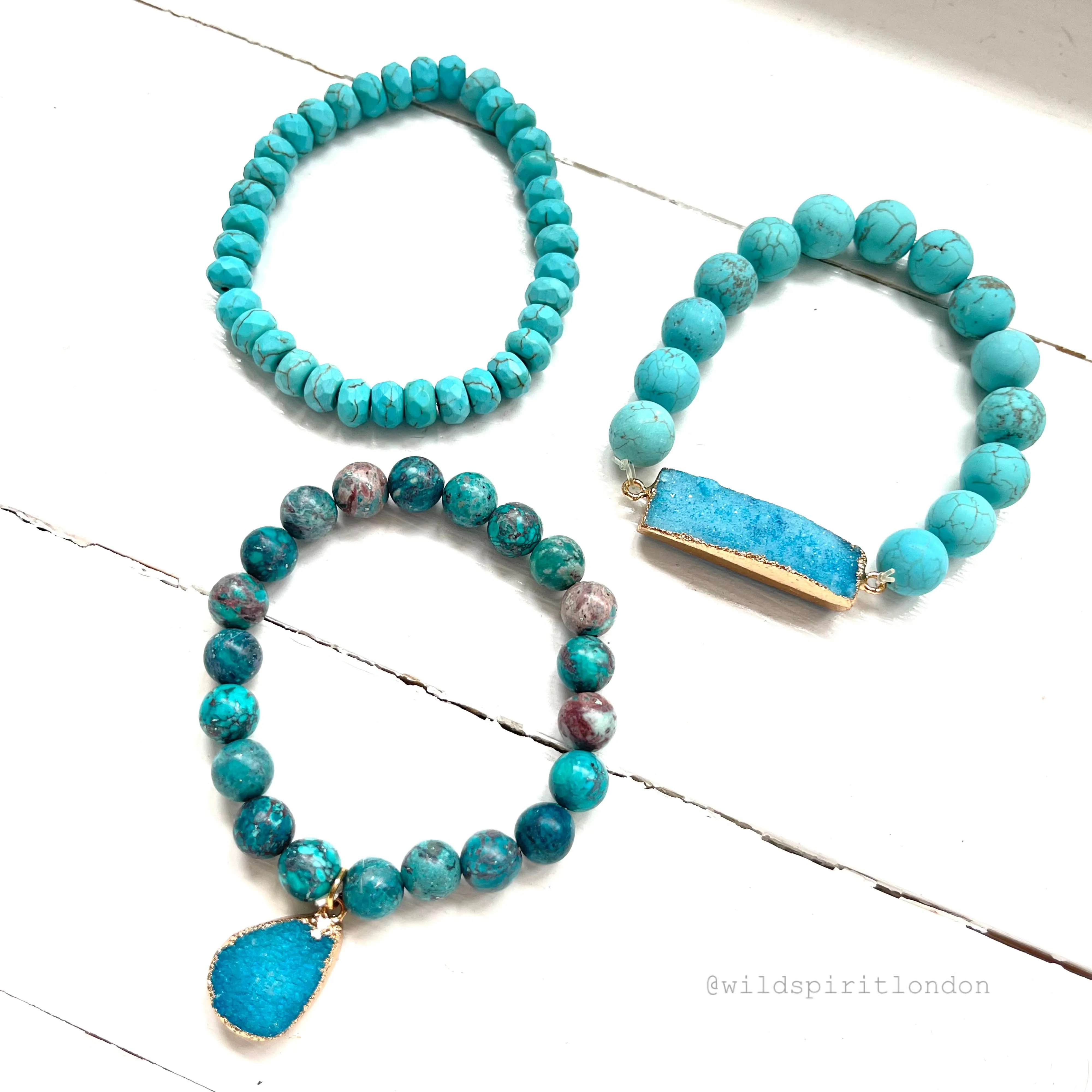 Cyan Set of 3 Bracelets
