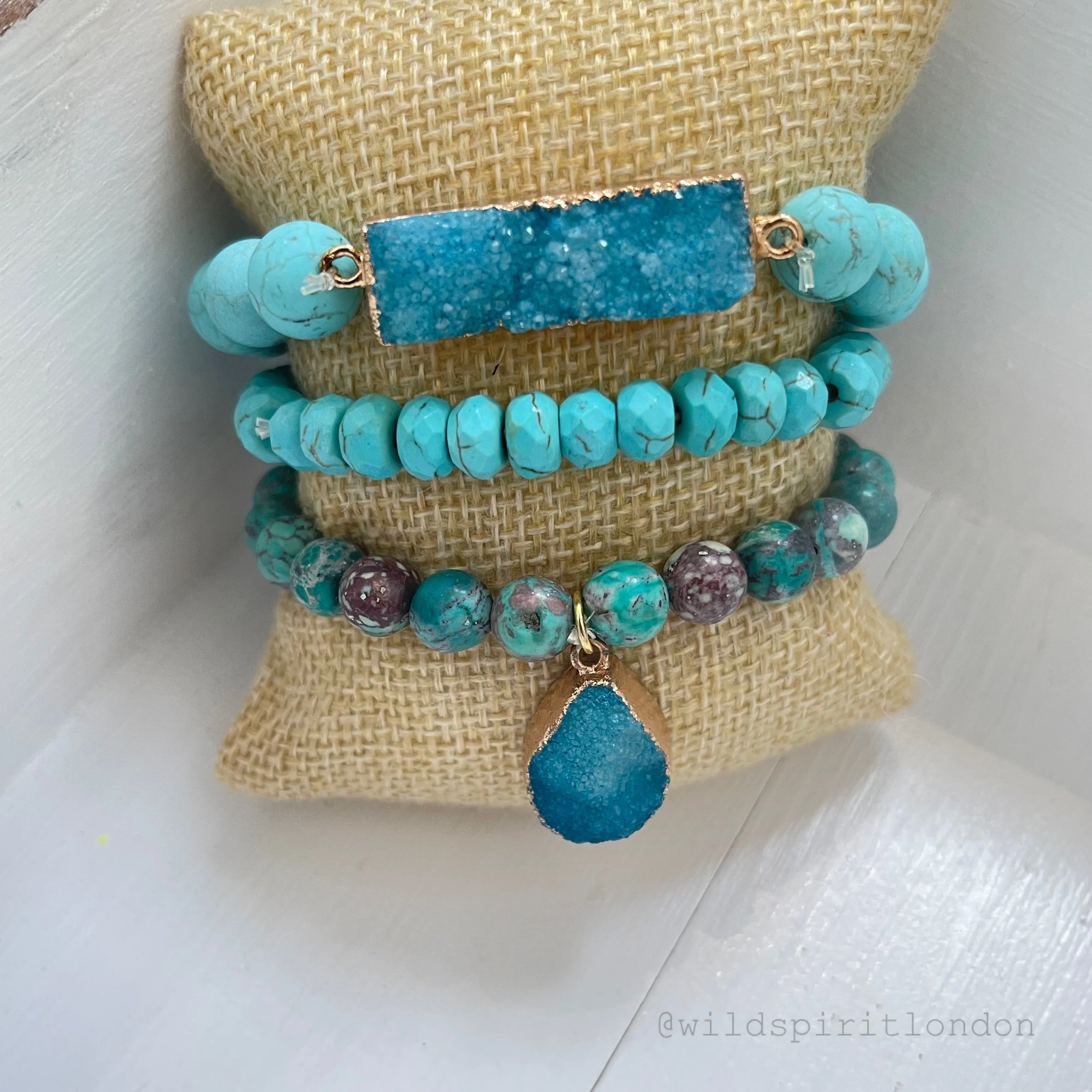 Cyan Set of 3 Bracelets