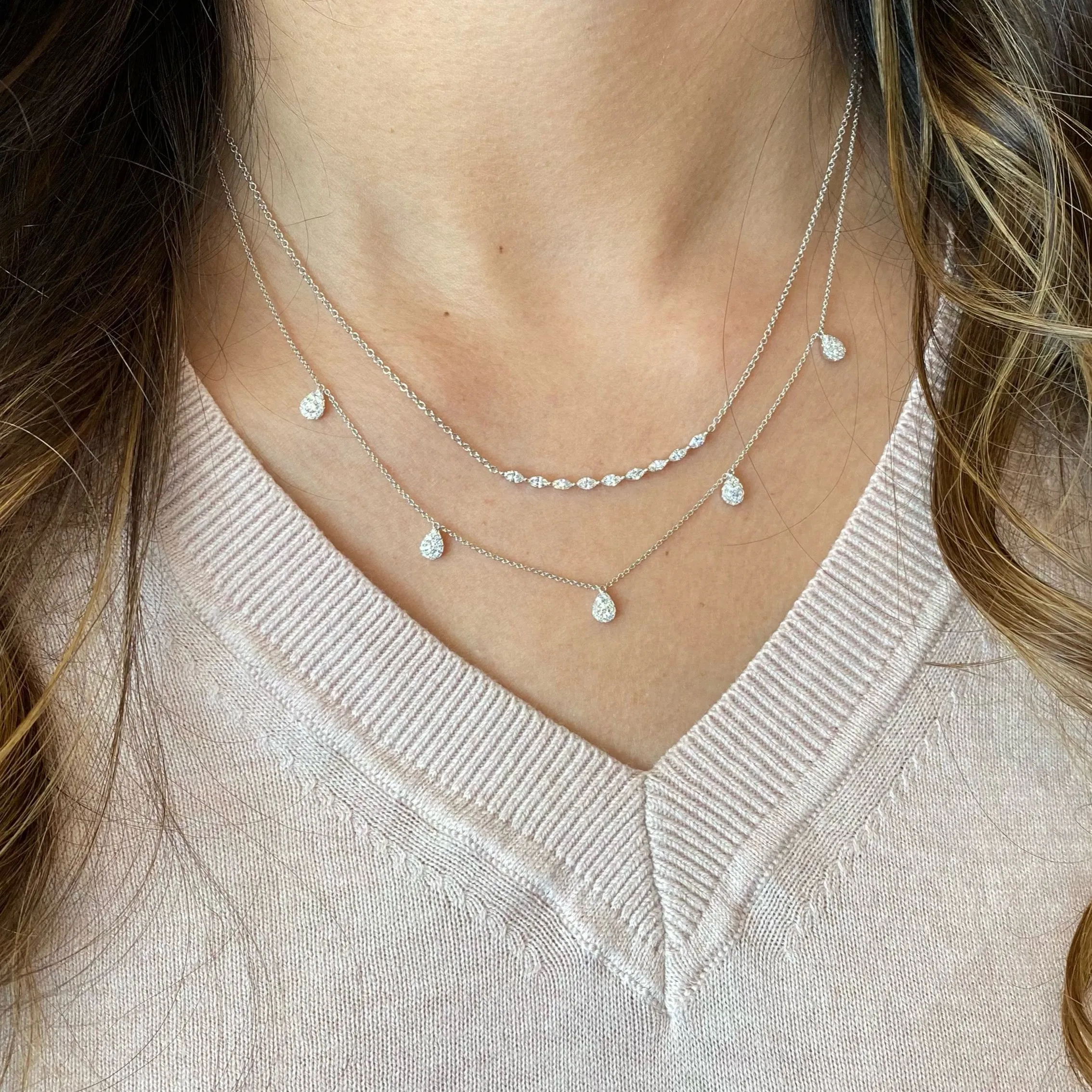 Diamond Marquise Bar Pendant