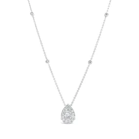 Diamond Pear Shape Necklace with Halo