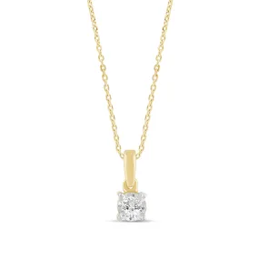 Diamond Set Solitaire Miracle Necklace in 9ct Yellow Gold
