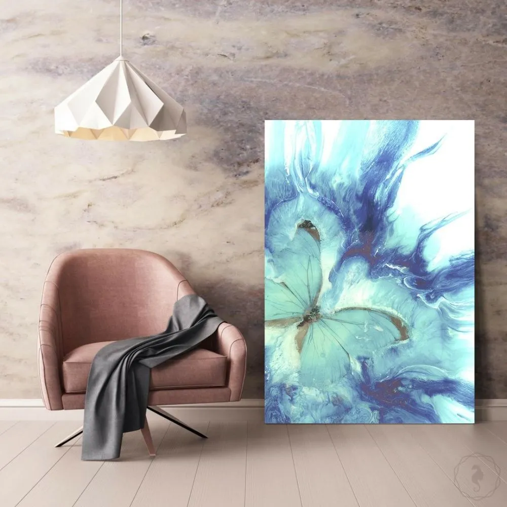 Dreaming Pastel Butterfly. Limited Edition Print. Seascape Wave Abstract Wall